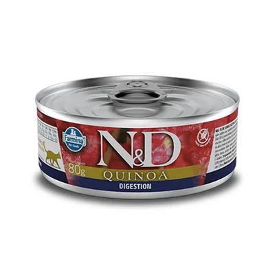 Ração Úmida Lata Farmina N&D Quinoa Digestão para Gatos Adultos 80 g