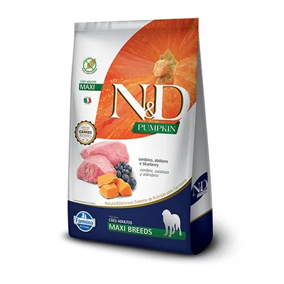 Ração Farmina N&D Pumpkin Cordeiro e Blueberry para Cães Adultos de Raças Grandes 10,1 kg