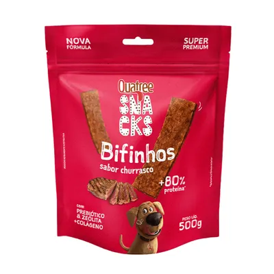 Bifinho Quatree Snacks Churrasco para Cães Adultos 500 g