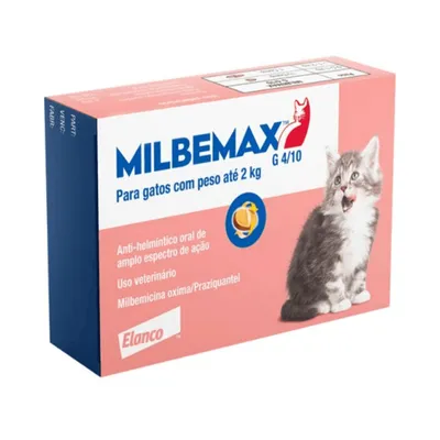 Vermífugo Milbemax FC Elanco para Gatos até 2 kg – 1 Comprimido