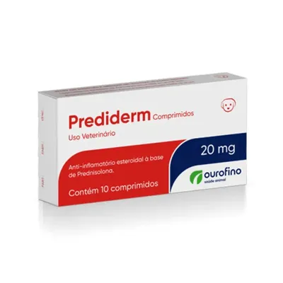 Anti-Inflamatório Prediderm OuroFino 20mg para Cães – 10 Comprimidos