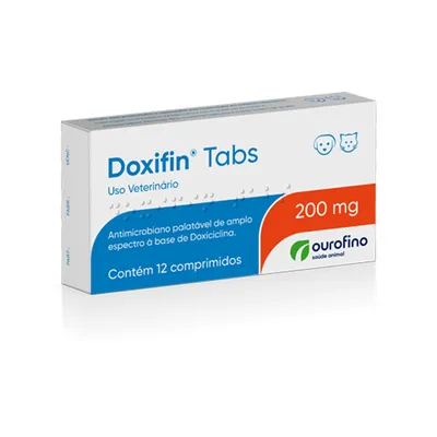 Doxifin 200mg Antimicrobiano para Cães e Gatos – 12 Comprimidos