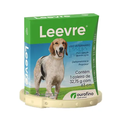 Coleira Antipulgas Ourofino Leevre para Cães de Grande Porte – 63 cm