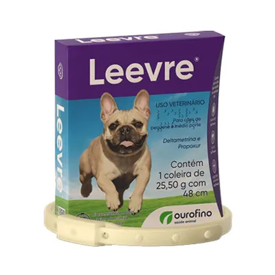 Coleira Antipulgas Ourofino Leevre para Cães de Pequeno Porte – 48 cm