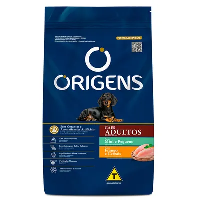 Ração Origens Cães Adultos Porte Mini e Pequeno Frango e Cereais
