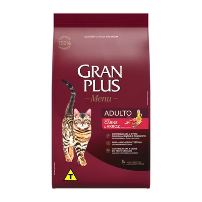 Ração GranPlus Gatos Adultos Carne e Arroz