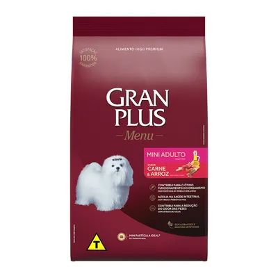 Ração GranPlus Menu Cães Mini Adultos Carne e Arroz