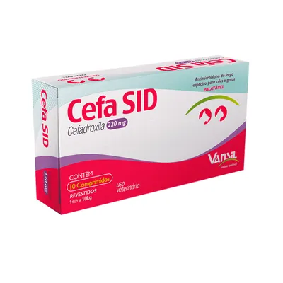 Cefa Sid 220mg Antimicrobiano para Cães e Gatos