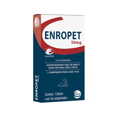 Antibiótico Enropet 50mg para Cães e Gatos Ceva