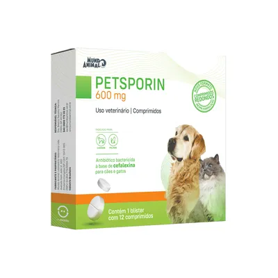 Petsporin 600mg Antibiótico para Cães e Gatos