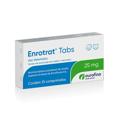 Enrotrat Tabs 25mg Antimicrobiano Cães e Gatos