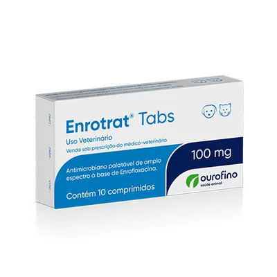 Enrotrat Tabs 100 mg Antimicrobiano Cães e Gatos