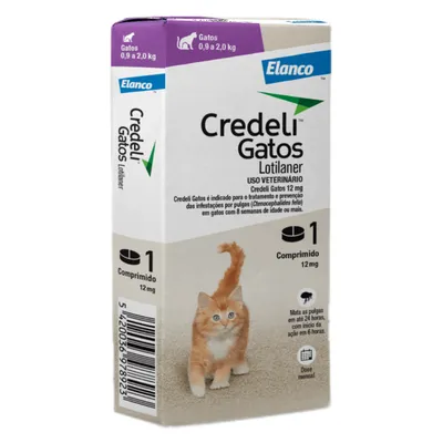Antipulgas Credeli 12mg Gatos 0,9 a 2kg