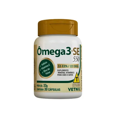 Ômega 3+SE 550 Suplemento Cães e Gatos