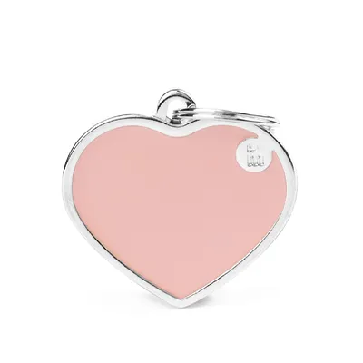 Placa de Identificação Handmade Coração Rosa MyFamily