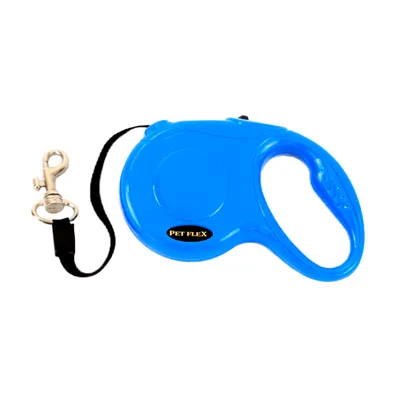 Guia Retrátil Fita Pet Flex Azul