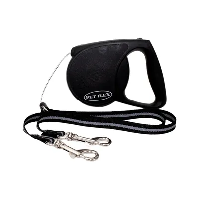 Guia Retrátil Premium Duo Pet Flex Preta
