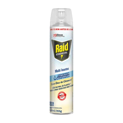 Inseticida Raid Essencial Aerossol Óleo de Citronela Multi-Insetos