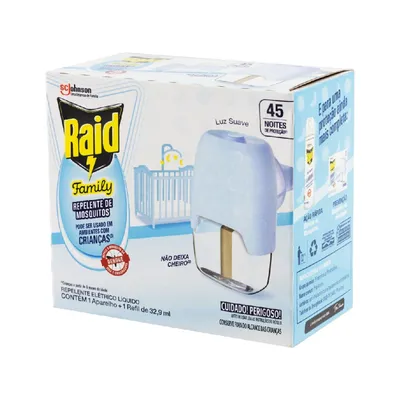 Repelente Elétrico Kit Raid Family sem Perfume