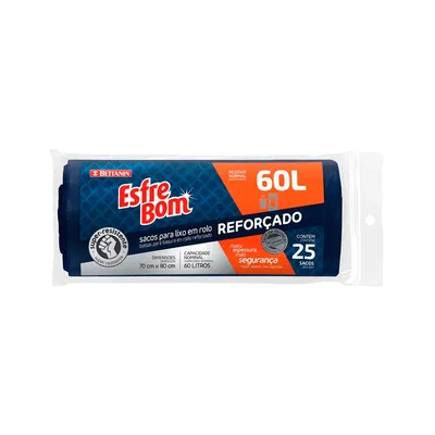 Saco Reforçado Preto para Lixo Esfrebom Bettanin