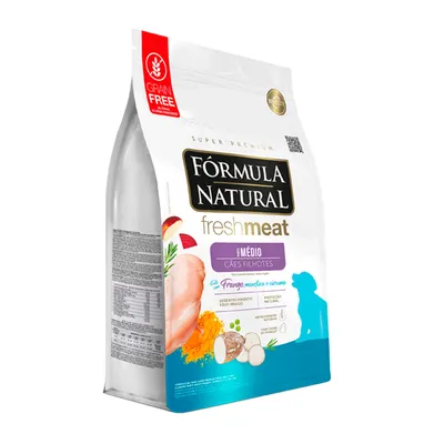 Ração Fórmula Natural Fresh Meat Cães Filhote Médio Frango