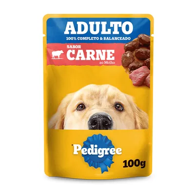 Ração Úmida Pedigree Sachê Cães Adultos Carne ao Molho