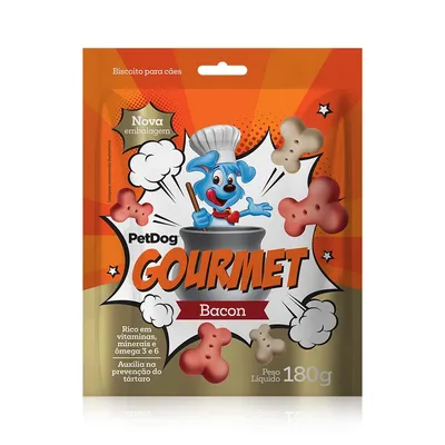 Biscoito para Cães Gourmet Bacon Pet Dog
