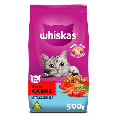 Ração Whiskas Gatos Adultos Castrados Carne