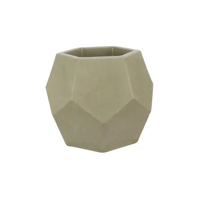 Vaso Geo 12 Faces 17 x 23cm Antique Camurça Vasart