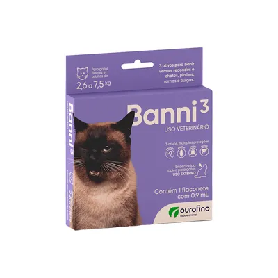 Banni 3 Antipulgas para Gatos de 2,6kg a 7,5kg