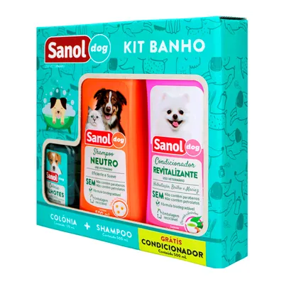 Kit Banho Sanol Dog Shampoo, Condicionador e Colônia