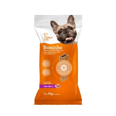 Petisco Boninho Bacon Cães Raças Pequenas Papaya Pets