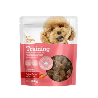 Petisco Training Carne e Cenoura Cães Adultos Papaya Pets