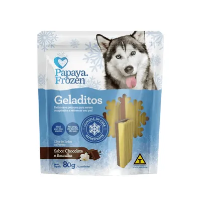 Petisco Geladitos Frozen Chocolate e Baunilha Cães Adultos Papaya Pets