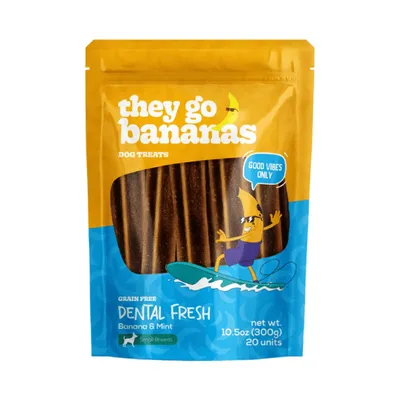 Petisco Dental Fresh Banana e Menta Cães Raças Pequenas Papaya Pets
