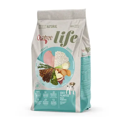 Ração Quatree Cães Life Filhotes Raças Pequenas Frango e Arroz
