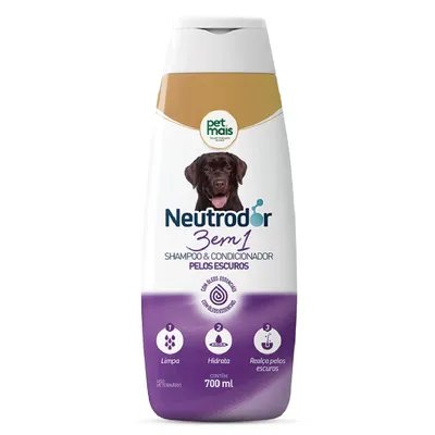 Shampoo e Condicionador 3 em 1 para Pelos Escuros Neutrodor Petmais