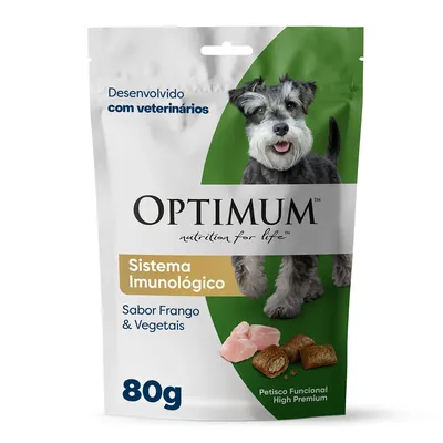 Petisco Optimum Cães Adultos Sistema Imunológico Frango e Vegetais
