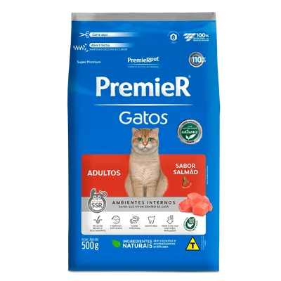 Ração Premier Ambientes Internos Gatos Adultos Salmão