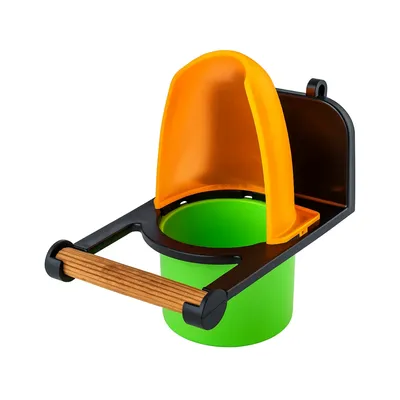 Comedouro com Poleiro para Pássaros Food Clean Animalíssimo Amarelo