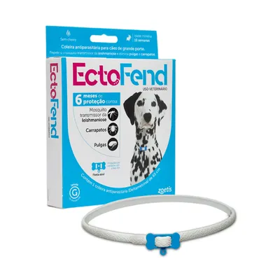 Coleira Antipulgas e Carrapatos Ectofend Azul para Cães Raças Grandes
