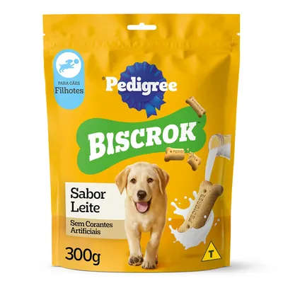 Biscoito Pedigree Biscrok para Cães Filhotes Leite