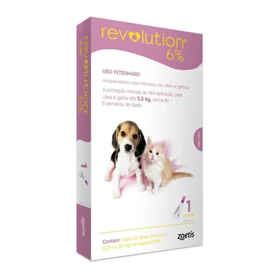 Antipulgas Revolution 6% para Cães e Gatos até 2,5kg