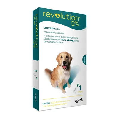 Antipulgas Revolution 12% para Cães de 20,1kg a 40kg