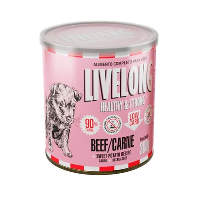 Ração Úmida Natural para Cães Livelong Carne