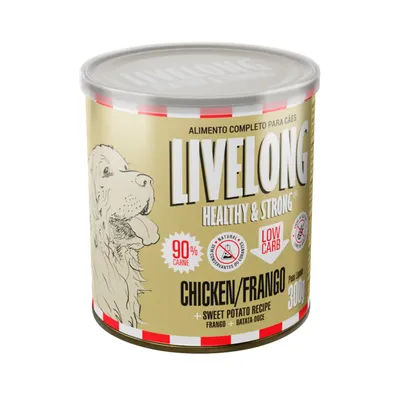 Ração Úmida Natural para Cães Livelong Frango
