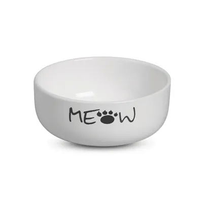 Comedouro Porcelana Meow Médio Branco