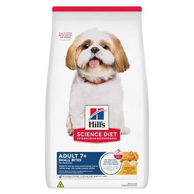 Ração Hill's Science Diet Adulto 7+ Pedaços Pequenos Cães Idosos Sabor Frango
