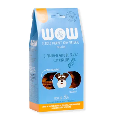 Petisco Gourmet para Cães Frango e Cúrcuma Wow