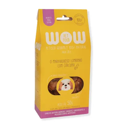 Petisco Gourmet para Cães Lombinho e Cúrcuma Wow